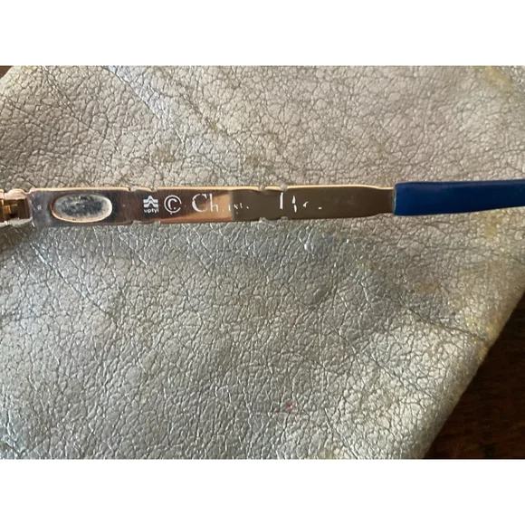 Rare - Vintage 1980s CHRISTIAN DIOR oversized marbled blue & gold - Picture 4 of 4